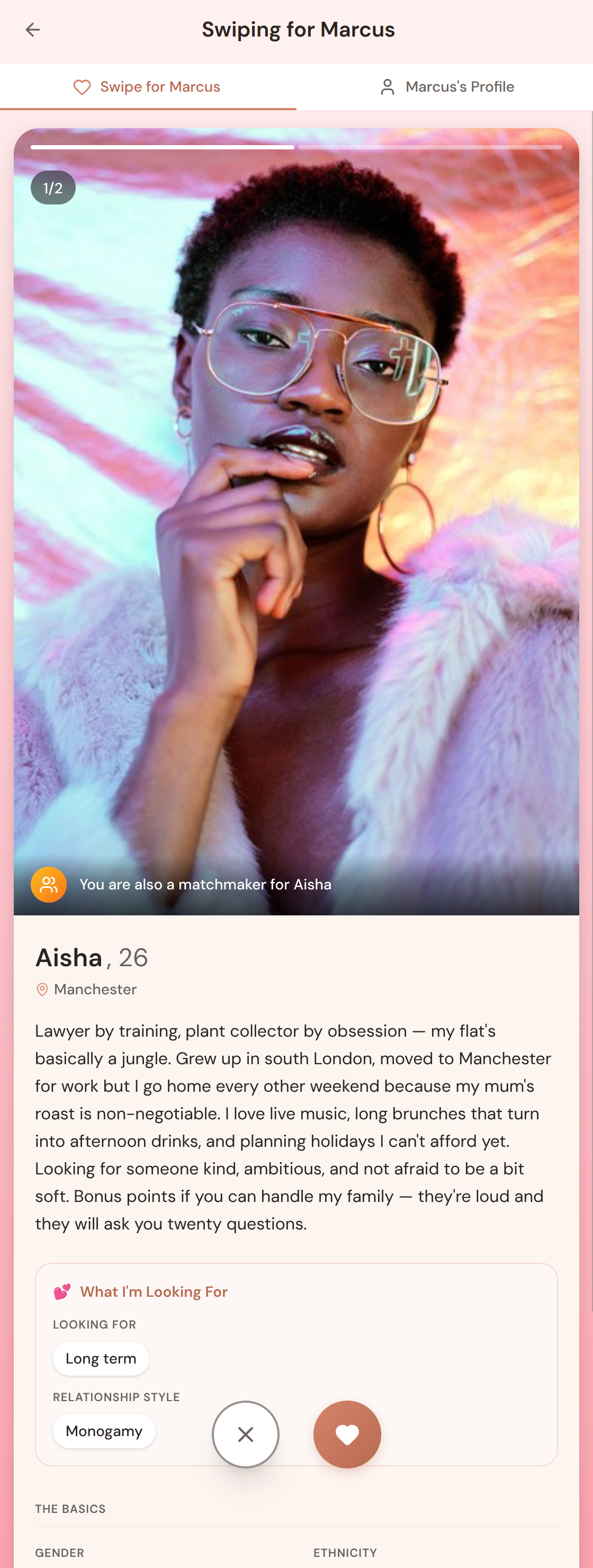 Kuppel matchmaker view - browse profiles on behalf of a friend